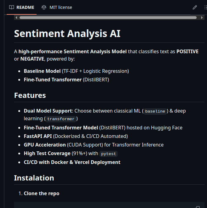 Sentiment Analysis API